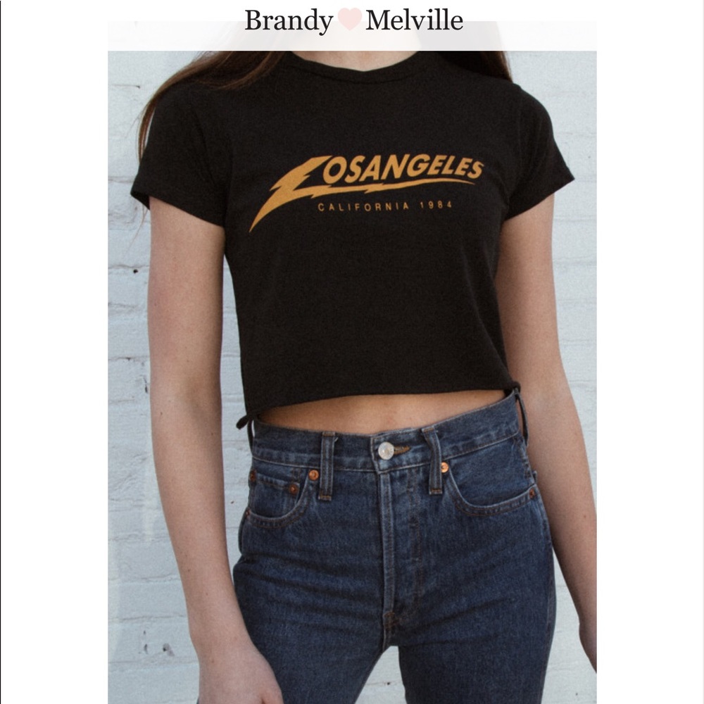 Brandy Melville Los Angeles Cropped tee